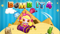 Bomb It 4 gameplay showing colorful arcade bomb battles in maze-style arenas with explosions and power-ups