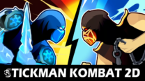 Stickman Combat 2D gameplay showing stickman fighter battling enemies in a fast-paced 2D arena combat game.