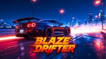 Blaze Drifter gameplay featuring a sports car drifting on a race track