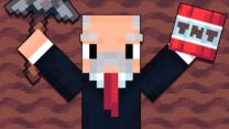 Cube Miner gameplay featuring a character mining resources in a vibrant, blocky world on classroom4x.dev