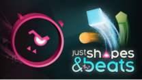 Just Shapes & Beats gameplay featuring geometric patterns in a rhythmic environment