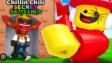 A tiny character grabbing floating internet meme icons in a colorful obstacle course