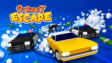 A sports car drifting through a busy city intersection during a police chase