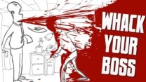 Classic Whack Your Boss office setting with interactive objects