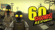 A family sitting inside a dark atomic fallout shelter surrounded by soup cans in 60 Seconds! Reatomized