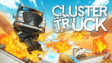 A player jumping across a convoy of crashing semi-trucks on a highway in ClusterTruck