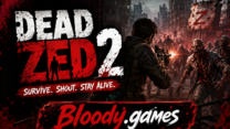 A marksman rifle scope aiming at incoming zombie hordes in Dead Zed 2