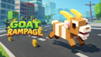A wild goat charging headfirst into a parked sports car in Goat Rampage