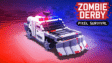 A blocky pixelated armored truck plowing through zombie hordes in Zombie Derby: Pixel Survival