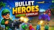 A top-down hero firing glowing bullet streams at approaching enemy squads in Bullet Heroes