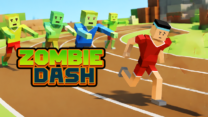 A survivor sprinting away from a chasing undead horde in Zombie Dash