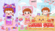 An anime-style girl eating colorful snacks during a mukbang stream in ASMR Girl: Livestream Mukbang
