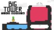 A tiny green square wall-jumping up a dangerous vertical tower filled with red laser traps in Big Tower Tiny Square