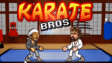 Two martial arts fighters squaring off in a traditional dojo mat arena in Karate Bros